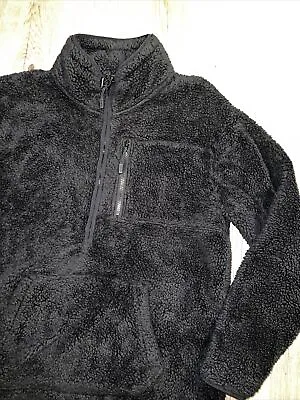 Victoria's Secret PINK Sherpa Half Zip Pullover Jacket Sweater Oversized Size M • $33.95