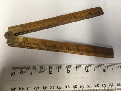 $18.80 • Buy Vintage J.Rabone & Sons No.1169 Boxwood And Brass 24” Folding Rule
