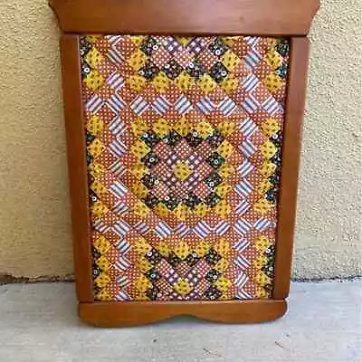 Vintage 1970s Wood And Quilted Memo / Bulletin Board Message Board Fall Colors • $85