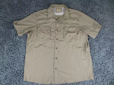 Red Head Shirt Mens XXL Beige Cotton Blend Ripstop Lightweight Vented Fishing • $14.95