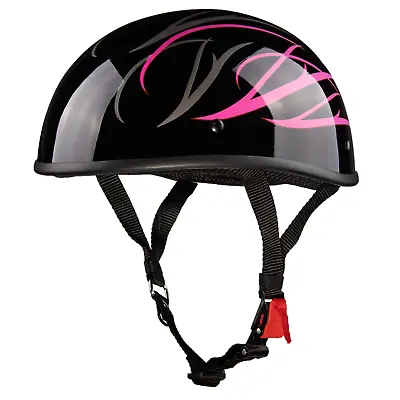 WCL Beanie Pink Motorcycle Half Helmet - Small And Light DOT Approved Skull Cap  • $79.99