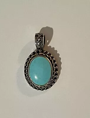 Vintage Turquoise Native Sterling Silver Pendant • $39.99