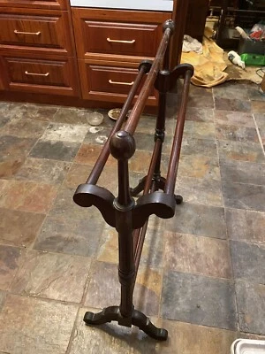$75 • Buy Antique Solid Mahogany Free Standing Towel Rail