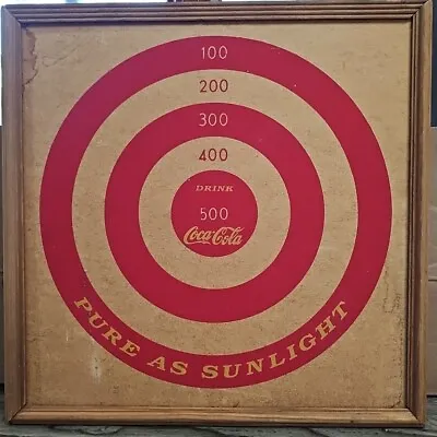 Vintage Coca-Cola Dart Board Double Sided 16  Pure As Sunlight Dart Tongo • $35