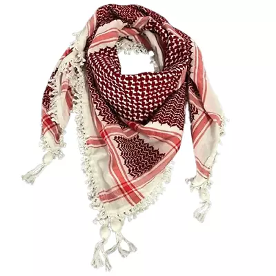 Keffiyeh Scarf Palestine Shemagh Original Arab Kufiya Scarf Red Made In Gaza • $29.99