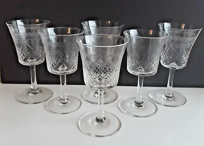 Pall Mall 6 Lady Hamilton Cut & Etched Liqueur Sherry Port Glasses • £19.95