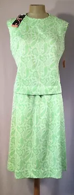 Vintage NOS 1960’s L’AIGLON Two Piece PAISLEY PATTERN SLEEVELESS DRESS  Sz 18 • $55