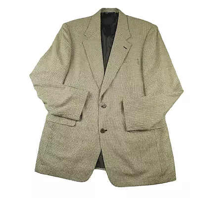 TravelSmith Blazer Sports Coat 42L Mens Vtg Silk Wool Blend Houndstooth Y2K • $45.91