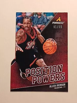 2013 Allen Iverson /99 Sp Die Cut Pinnacle Position Powers Grade Ready Hof • $0.99