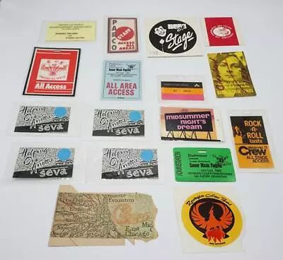 Lot Of 17 Concert Backstage Pass 1970's 1980's 1990's Cloth & Laminate Plastic • $114.33