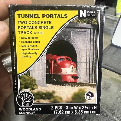 Woodland Scenics  C1152 CONCRETE TUNNEL PORTALS - SINGLE TRACK - Two • $16.36