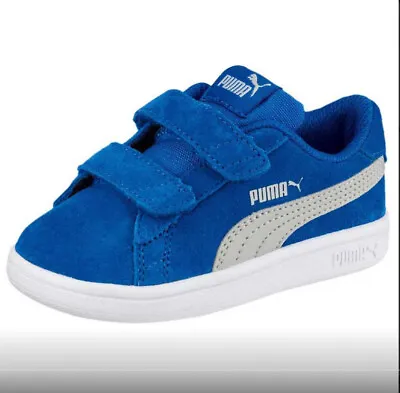 Genuine Puma Smash V2 Trainers In Blue Size Uk Infant 5 - New • £27.99
