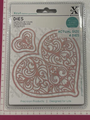 $12 • Buy Xcut Die ~ Heart Swirls ~ Cuttlebug Sizzix Spellbinders Compatible ~ 4pc