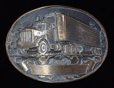 Vintage Solid Brass Trucking Belt Buckle W/ Engravable Area For Your  Handle  • $27