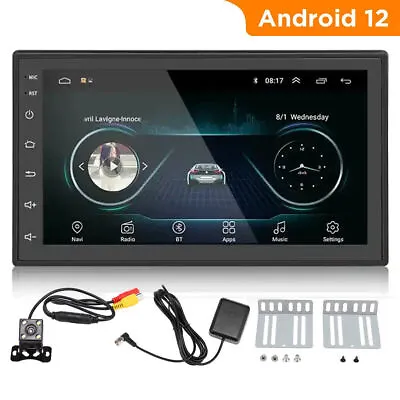GEARZAAR 7 Inch Car Radio Stereo Android 12 Bluetooth GPS Camera Double 2 DIN UK • £57.95