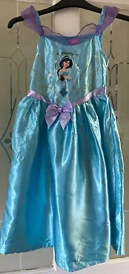 Girl’s Disney Princess Jasmine Disney Aladdin Satin Dress Costume Age 5-6 YEARS • £6.50