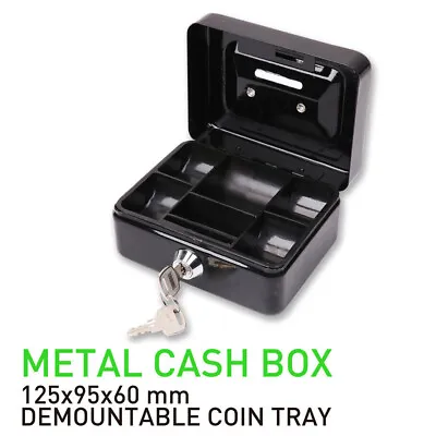 Box Safe Fireproof Security Key Lock Home Money Stainless Steel Jewelry Cash NEW • $10.96