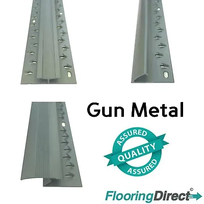£7.99 • Buy Gun Metal Carpet Tile Laminate Threshold Metal Cover Strip - Flooring Door Bar