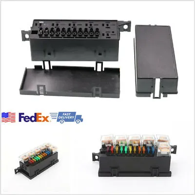 US SHIP High Temperature Resistant Car 11 Way Relay Fuse Box W 6 Relay +11 Fuse • $21.22