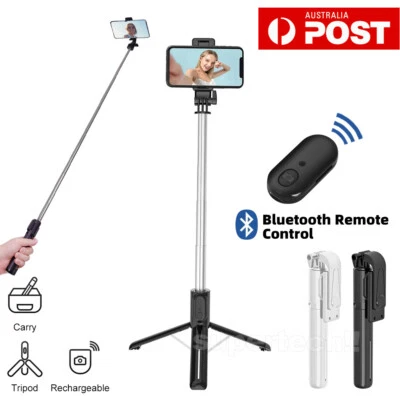 $19.99 • Buy Bluetooth Unipod Selfie Stick Rotating Tripod Wireless Remote For Mobile Phone