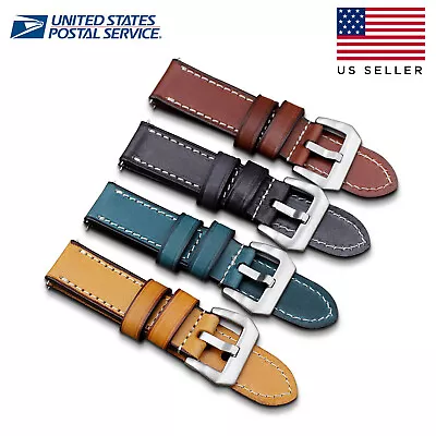 100% Mens Genuine Leather Watch Band Vintage Strap 18mm 20mm 22mm 24mm US STOCK • $15.95