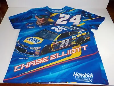 Nascar Chase Elliott #24 T-Shirt XL All Over Print Blue AOP Polyester Hendrick • $22.99