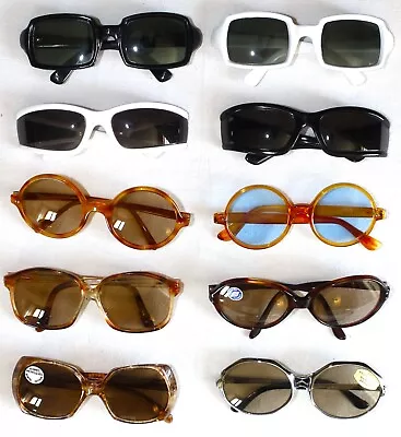 Lot 10 Vintage 1960/70s French New Sunglasses Oversized New Old Stock • $100