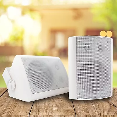 EMB 5 1/4  500W 2-Way Outdoor Indoor 2-Speakers W/Swivel -All Weather / White UC • $44