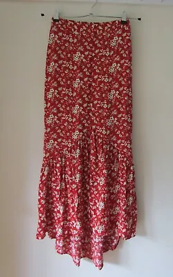 £6.99 • Buy RIVER ISLAND Rust Floral Midi Maxi Skirt   Size 6     AE486Y