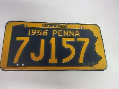 1956 Tin  Pennsylvania  License Plate Vintage Automobilia        M-534 • $55