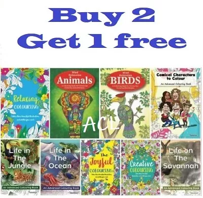 Colouring Books Mind Relaxing For Kids & Adults Stress Relief Colour Therapy • £2.98