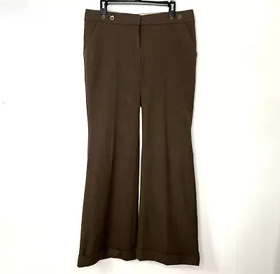 Elevenses Dress Pants Mens 10 Brown Suspender Trousers Cuffed Straight Wide Leg • $10