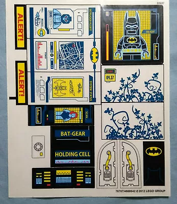 Genuine LEGO Sticker Sheet 6860 The Batcave Unused No Bricks Super Heroes 76707 • $11.89