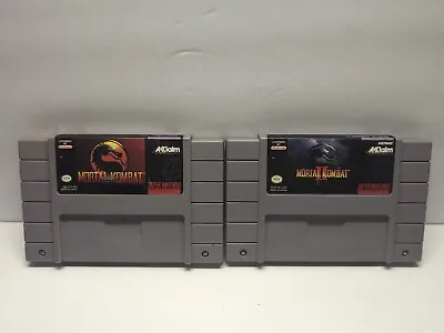 Mortal Kombat & Mortal Kombat 2 Super Nintendo SNES Tested 2 GAMES FAST! MK 1&2 • $35.95