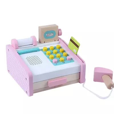 Wooden New Cash Register Toy Classic Cashier Roleplay Money Till Playset 3+ • £10.99