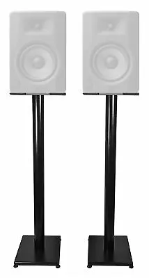 Pair Rockville 37” Black Steel Speaker Stands For M-Audio BX8 D3 Monitors • $79.95