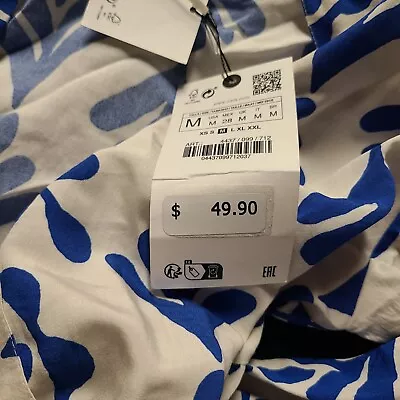 $45 • Buy Zara Printed Short Dress Ecru Size M | 4437/099