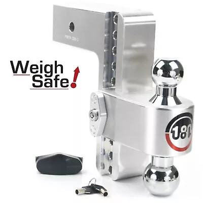 Weigh Safe CTB8-3 180° Adjustable 8  Drop Hitch Ball Mount W 3  Shaft & Key Lock • $324