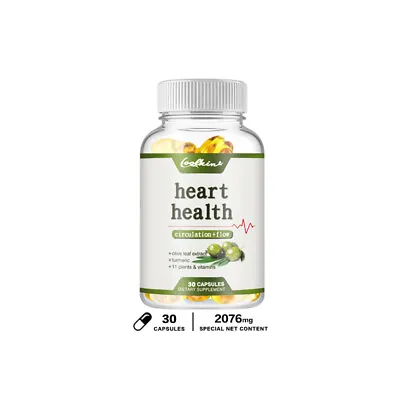 Heart Health - With Olive Leaf Extract - Blood Pressure Support Supplements • £7.50