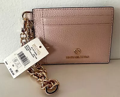 Michael Kors Leather Jet Set Charm Small ID Chain CARD HOLDER • $54.98