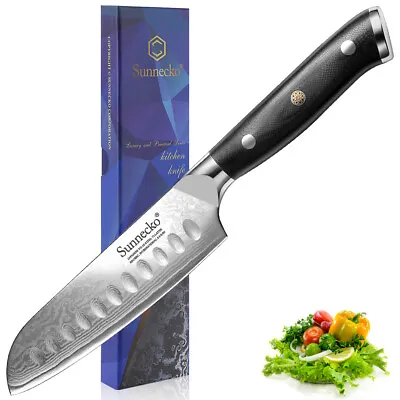 $59.98 • Buy Japanese Santoku Knife 5'' Kitchen Knife Damascus VG10 Steel Cutlery Chef Knife