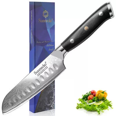 $59.98 • Buy Japanese Santoku Knife 5'' Kitchen Knife Damascus VG10 Steel Cutlery Chef Knife