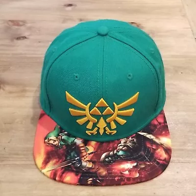 Zelda Ocarina Of Time Hat Cap Snap Back Green One Size Wool Gamer Gaming • $6.94