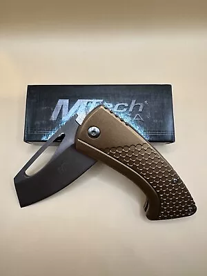 Mtech MT-A1197BR 2.75  Wharncliffe Blade Bronze Handle A/O Folding Knife • $13.99