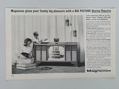 1963 Magnavox Big Picture Stereo Sound Television Console Vtg Magazine Print Ad • $9.99
