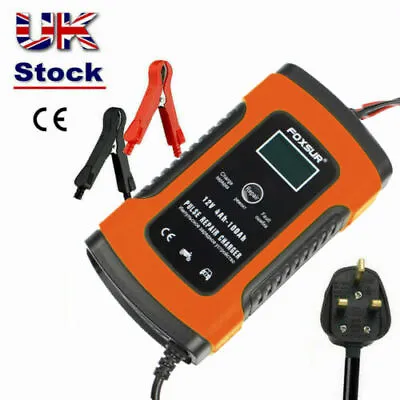 Automatic Car Battery 12V DC 6A Motorbike Repair Charger Smart Trickle Battery • £13.99