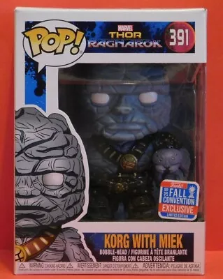 Funko Pop Marvel - 391 Korg With Meik - Thor Ragnarok - Fall Convention 2018 • $55