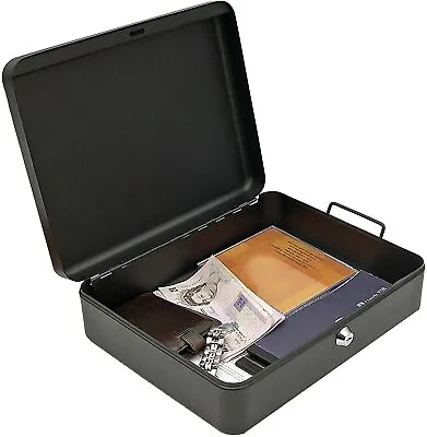 £25.40 • Buy Security Lock Box Fireproof Large Chest Cash Safe Keys Document Home Office New