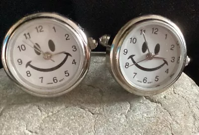 Vintage OSIROCK Watch Smiley Emoji Face Cufflinks • £12.99