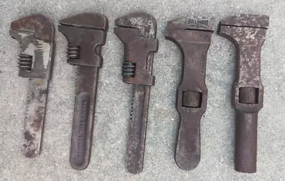 5 Vintage Adjustable Bicycle Monkey Wrench Barnes Stearns & Co Billings Etc.. • $81.82